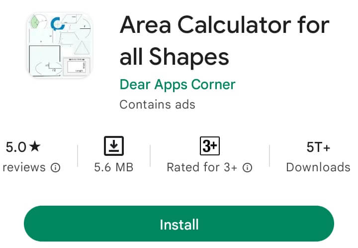 Area calculator all shapes jameen napne wala apps