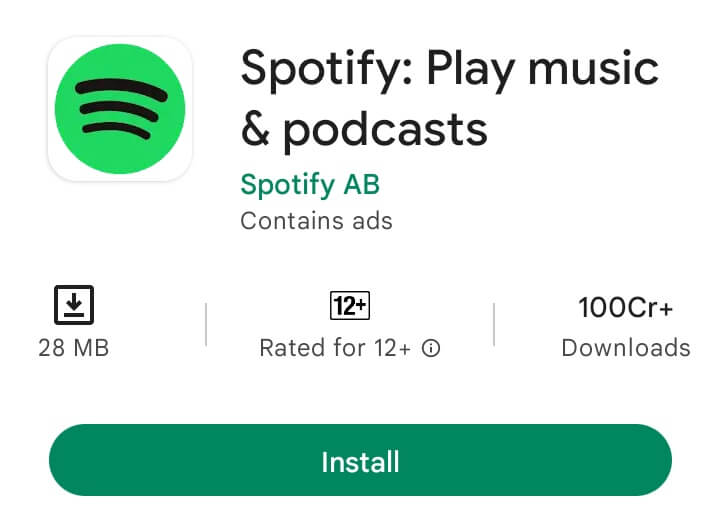 Spotify play music and podcasts