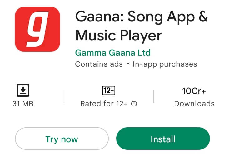 ganaa song app and music player
