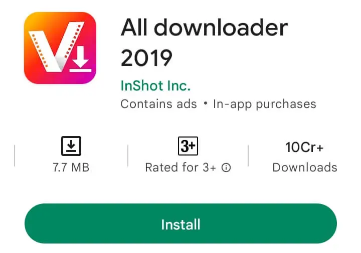 All downloader 2019 वीडियो डाउनलोड